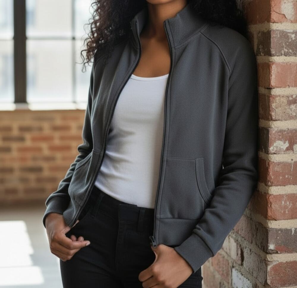 Spiritual Gangster Active Jacket Grey Full Zip Cropped Women's Size XS/S NWOT